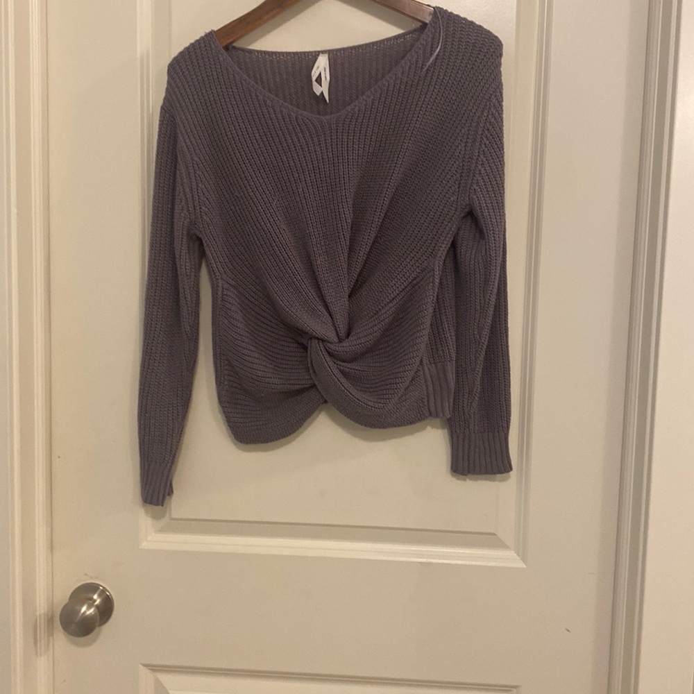 Purple knot sweater
